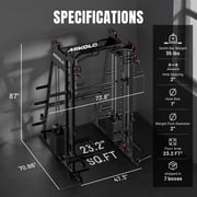 Mikolo M11 Elite Smith Machine Home Gym,2200 lbs Power Rack Cage with Dual 130LBS Weight Stacks, Functional Trainer , 18PCS Aluminum Pulleys and Other Attachments for Home Gym