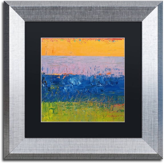 Trademark Fine Art "Thistle Field" Canvas Art by Michelle Calkins, Black Matte, Silver Frame