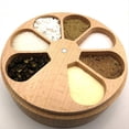 thumbnail image 3 of Caja Decorativa para Guardar Joyas, Caja de Madera con Clasificación de Múltiples Rejillas para Medicamentos, Caja Redonda para Guardar Pastillas, Caja de Madera, 3 of 6