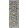 thumbnail image 2 of SAFAVIEH Aspen Ethelbert Geometric Striped Wool Runner Rug, Blue/Gold, 2'3" x 8', 2 of 4