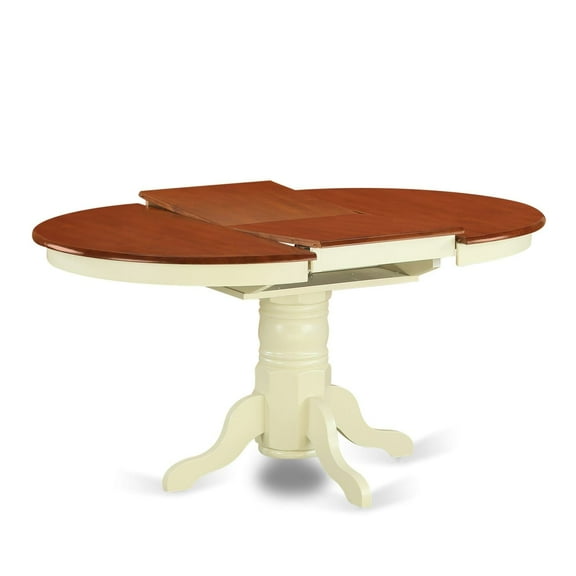 East West Furniture  7 Piece Dining Table Set Consist of an Oval Dining Room Table and 6 Wood Seat Chairs, (Finish Options) AVQU7-WHI-W AVQU7-WHI-W
