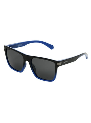 Panama Jack Men's Rubberized Print Square Sunglasses, Blue Crystal with  Textured Wood, 54