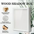 thumbnail image 4 of Muzilife 11x14 inch Shadow Box Picture Frame with Linen Board Deep Wood Glass Display Case, White, 4 of 7