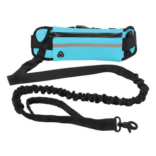 Hands Free Dog Leash with Zipper Pouch, Reflective Waist Bag Pack for Outdoor Jogging, Walking, Night Running