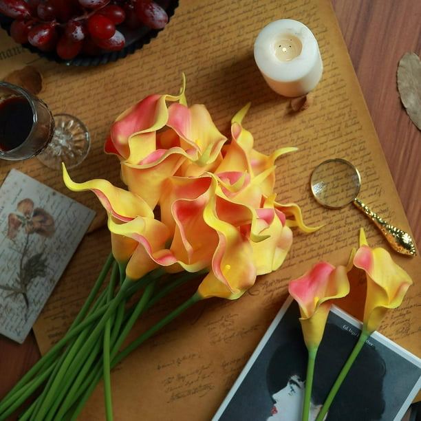 Efavormart 20 Pack 14" Tall Artificial Calla Lily Flowers Real Touch