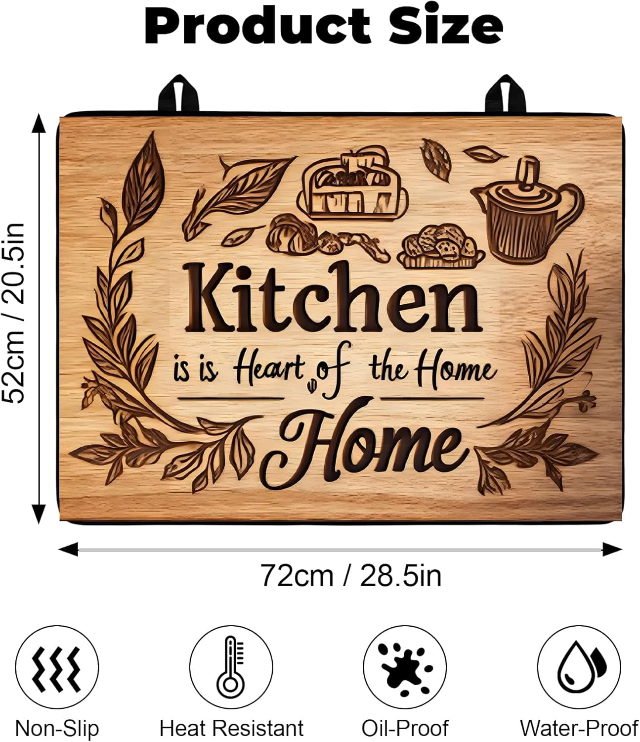 Heat-Resistant Glass Stove Top Cover with Anti-Slip Rubber Coating – Electric Stove Protector, Scratch-Resistant, Counter Space Decor Mat (kitchen, 28.5"L x 20.5"W)