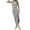 Grey, variant on Women's Solid Color Vest top with Pleated Slit Maxi Dress Two Piece Casual Outfit Set XXL Black