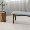 thumbnail image 5 of Aria Mid-Century Modern Design Large Fabric Upholstered Dining Bench in Gray, 5 of 7