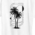 thumbnail image 3 of Instant Message - Geometric Palm Tree Scene - Women's Short Sleeve Graphic T-Shirt, 3 of 6