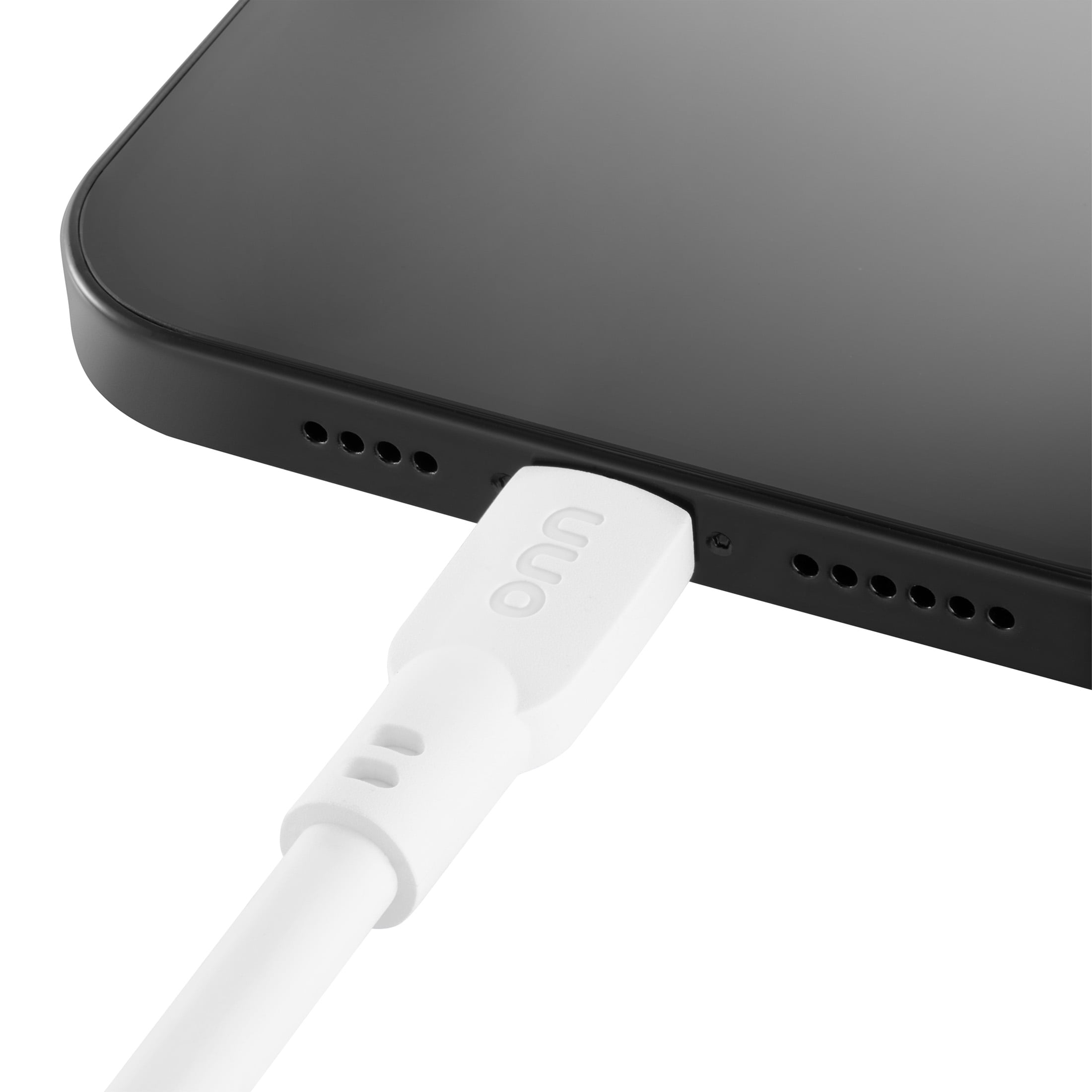 (5 pack) onn 10ft Lightning to USB-C Charging Cable, MFI Certified, Fast Charging - White