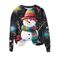 thumbnail image 4 of asdoklhq Christmas Oversized Sweatshirt for Women Christmas Round Neck Printed Loose Sweater Long-sleeved Top Multicolor XL, 4 of 5