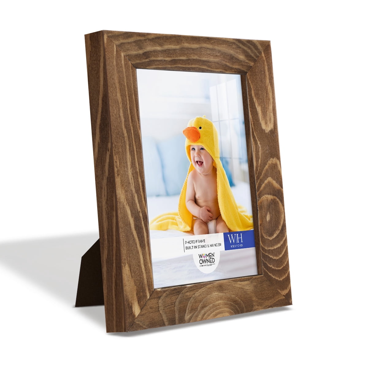 Woodgrain 3.5 in. x 5 in. Walnut Picture Frame Set (Set of 4)