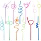 thumbnail image 1 of 50 pajitas divertidas y divertidas Happon, coloridas y retorcidas para niños, surtidas y reutilizables para fiestas de cumpleaños., 1 of 7