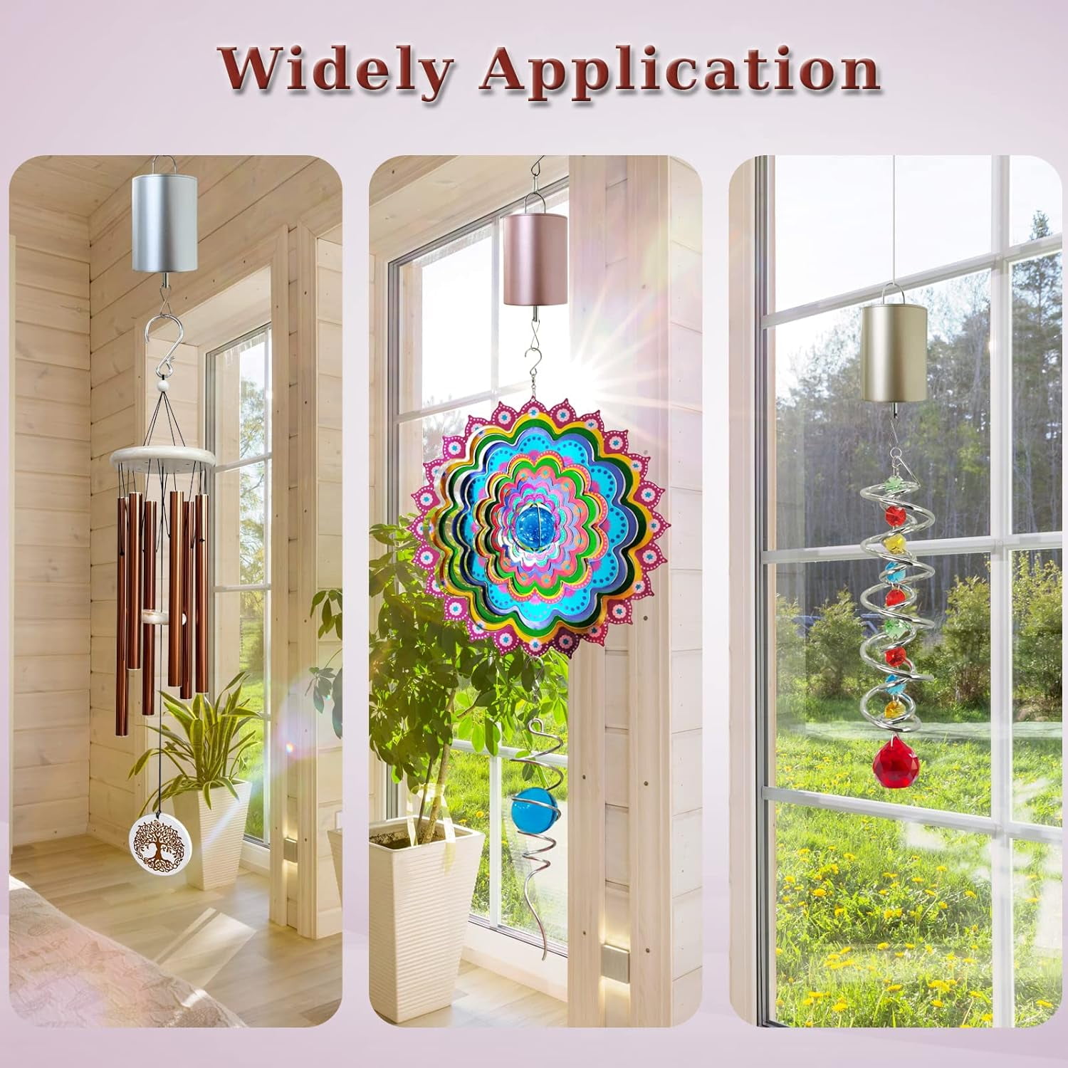 Fonmy Hanging Spinner Motor Copper Pink 10RPM Rotating for Hanging Decor Ornament - Wind Chimes  Wind Spinner with Mini Remote Controller for Battery Operated Motor