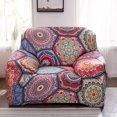 thumbnail image 5 of 1 Piece Printed Sofa Cover - Boho Flower Pattern Sofa Cover, Stretch Armchair Cover Washable Furniture Cover, 5 of 5