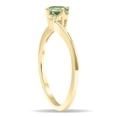 thumbnail image 3 of SZUL Women's Round Shaped Green Amethyst and Diamond Wave Ring in 10K Yellow Gold, 3 of 5