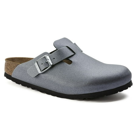 

Birkenstock Womens Boston Icy Metallic Anthracite Birko-Flor - 1014291