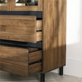 thumbnail image 3 of Clark 68" Glass Door Storage Hutch with Adjustable Shelves in Dark Walnut, 3 of 13