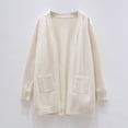 thumbnail image 2 of Mepaouo Girls Cardigans Open Front Long Sleeve Casual Sweater Kids Knit Clothes Coats with Pockets White 5-6 Years, 2 of 7