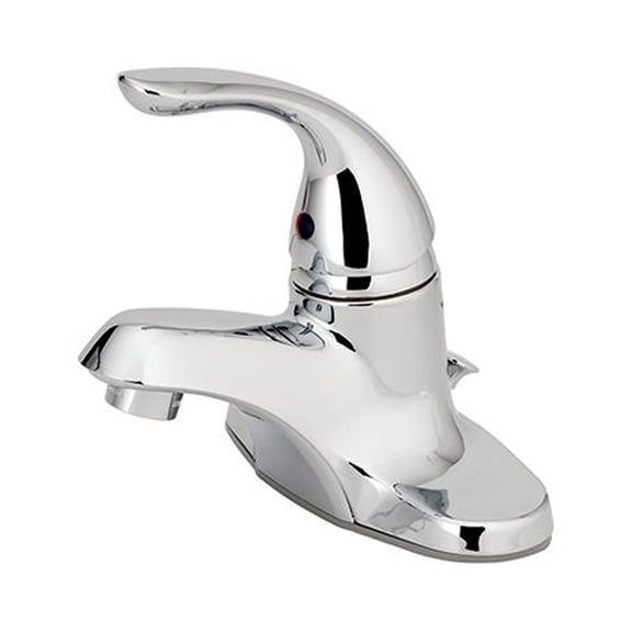 HomePointe 242093 Lavatory Faucet With Plastic Pop-Up, Single Lever, Chrome - Quantity 4