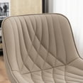 thumbnail image 4 of YOUNIKE Swivel Bar Stools Set of 2 Adjustable Leather Counter Barstool, Khaki, 4 of 8