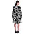 thumbnail image 4 of Moomaya Womens Long Sleeve Printed Knee Length Dress Flared Flowy Summer Dress, 4 of 6