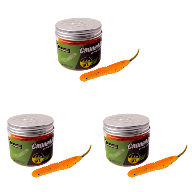 Señuelo Gusano Cola Recta 60 Uds. 60mm Suave Olor A Pez Swimbait () Naranja