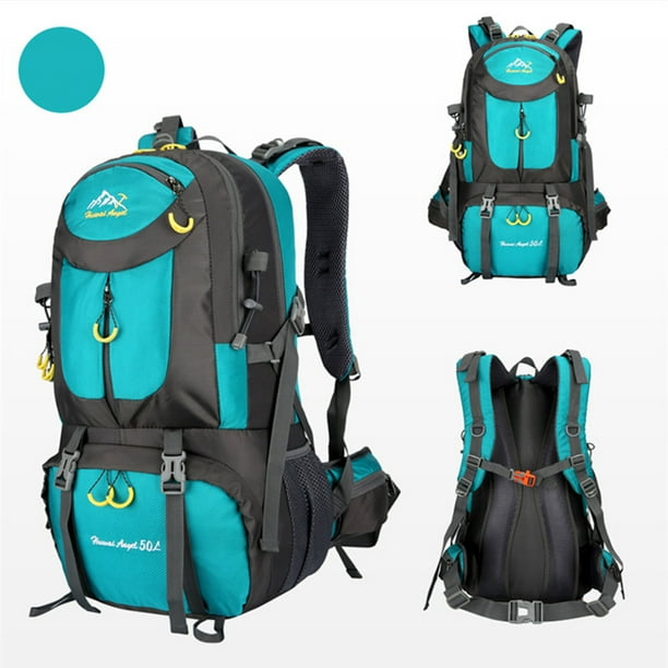 Mochila de senderismo de 45,5 l, bolsa de viaje para acampar, nailon resistente, correa ajustable para el esternón, ideal para aventuras al aire libre, trekking, capacidad expandible, diseño