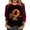 Wine, variant on Womens Halloween Print Three Quarter Sleeve Top Round Neck Casual Raglan Shirt Witch Moon Graphic Tunic Blouse Orange L
