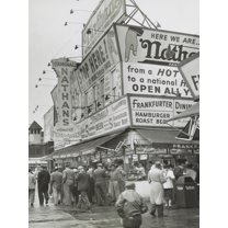 Art.com Nathan's Hot Dogs Food Stand on the Coney Island Boardwalk, May 11, 1954. Brooklyn, New York City Photo, 24" x 32"