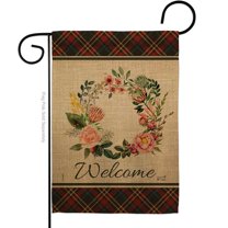 Angeleno Heritage G135242-BO Floral Wreath Double-Sided Decorative Garden Flag, Multi Color