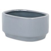 Elegora Wide Curved Rectangular Straight Side Ceramic Pot - Large - Gray