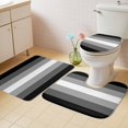 thumbnail image 2 of Black White Ombre Bath Mat 3 Piece Bathroom Rug Set, Gradient Black Woods Farmhouse Non Slip Bath Rug Contour Mat and Toilet Lid Cover, Absorbent Shower Mats Soft Bath Rugs and Mats Sets, 2 of 8
