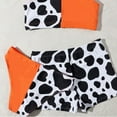 thumbnail image 4 of TAIAOJING Kids Child Girls 4 Piece Swimsuits Bathing Suit Cow Print Bikini Tops Underpants Shorts Pant Hair Band Swimwear Set For 10-12 Years, 4 of 4