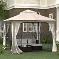thumbnail image 2 of Saint Birch Double-Vented Roof Modern Metal Patio Gazebo in Khaki Beige, 2 of 7
