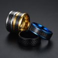 thumbnail image 3 of Anillo de acero inoxidable con parche de fibra de carbono creativo de moda de joyería Buen material Diseño de moda, 3 of 5
