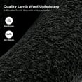 thumbnail image 6 of Upholstered Black Armchair 2 Pieces Boucle Fabric Solid Wooden Legs Living Room Bedroom, 6 of 7