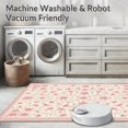 thumbnail image 5 of ODIKA 5'x7' Machine Washable Non-Slip Area Rug, Chic Cotton Inspired Round Featuring Ornate Geometric Floral Design High Traffic Rug, Pink, 131183, 5 of 7