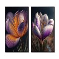 thumbnail image 2 of Designart "Crocus in Full Bloom II" Crocus Framed Wall Art Set Of 2 - Purple Floral Gallery Wall Frame Set For Home Decor, 2 of 7