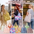 thumbnail image 6 of Tzdxfgl 10 Pack Reusable Shopping Bags with Handle, Large Foldable Waterproof Grocery Tote Bags, Multicolor, 6 of 9