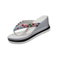 thumbnail image 1 of Casual Women's Wedge Sandals Bohemian Style Round Toe Wedge Slippers, Open Toe Rhinestone Flip Flops for Summer, 1 of 9