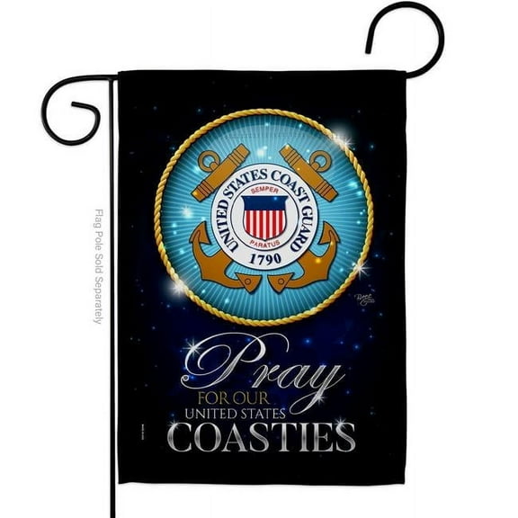 Breeze Decor G120067-BO Pray United States Coasties Armed Forces Coast Guard Double-Sided Decorative Garden Flag, Multi Color
