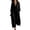 Black Dress, variant on Miluxas Women's Loose Fit Shirt Maxi Dress 3/4 Sleeve Collared V Neck Business Casual Shift Dress Lightweight Textured Hem Slit Flowy Long Dress White