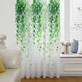 thumbnail image 6 of Spring Green Leaves Sheer Curtains 45 Inches Long, Watercolor Country Vines Botanical Light Filering Curtains, Breathable Simi Curtain Privacy Drapes for Kitchen Bathroom Small Window Treatment, 6 of 9