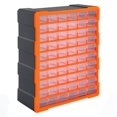 thumbnail image 1 of Plastic Screw Organizer Storage Cabinet for Garage, 60 Drawers Parts Organizer Desktop or Wall Mount Storage Container for Hardware, Parts, Crafts, Beads, or Tools, Orange, 1 of 7