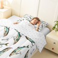 thumbnail image 4 of Feelyou Ink Cartoon Pike Fish Twin Comforter Sets for Men Boys, Kawaii Ocean Animal Bedding Set, Reversible, 2pcs, 4 of 6