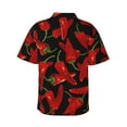 thumbnail image 3 of Chili Peppers Chili Hawaiian Shirts For Men, Summer Short-Sleeve Relaxed-Fit Button-Down Shirts Medium, 3 of 9