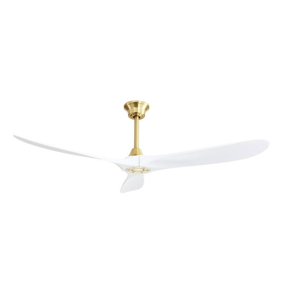 60 Inch Modern Gold ABS Ceiling Fan With 6 Speed Remote Control Reversible DC Motor For Indoor Outdoor Use