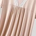 thumbnail image 6 of Feancey Modal Nightgown for Women Soft Comfy Lace Trim Sleepwear Loose Fit Casual Ruched Nightshirt Short Sleeve Round Neck Sleep Dress Funny Gifts Beige XXL, 6 of 8