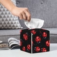 thumbnail image 6 of Sikiie Beautiful Red Ladybug Leather Tissue Box Cover Square, tissue box holder, Tissue Box with Bottom Belt-5.2”x5.2”x5.2”, 6 of 7